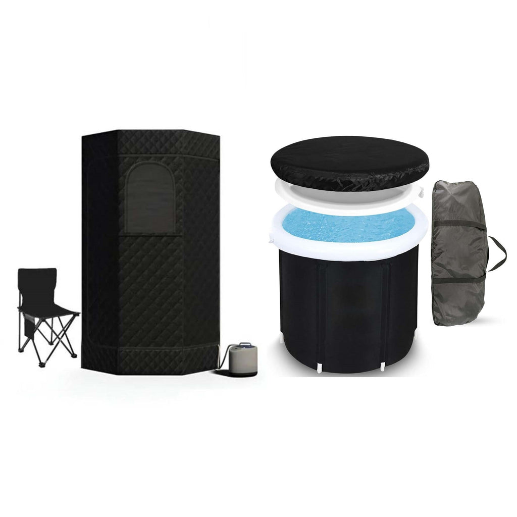 Sauna Tent & Portable Ice Bath Tub Set – Hot & Cold Contrast Therapy